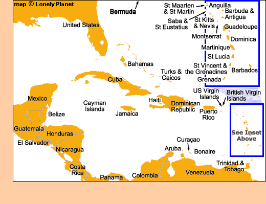 map of Central America and the Caribbean