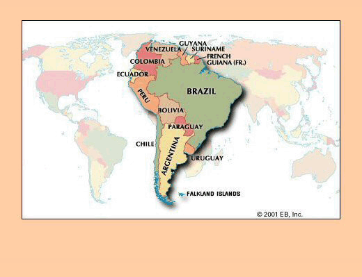 map of South America